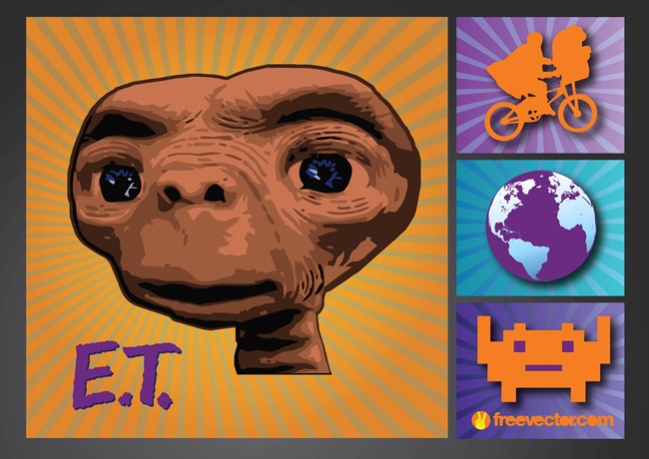 ET, Bike & Earth ET, Bike & Earth by FreeVector.com