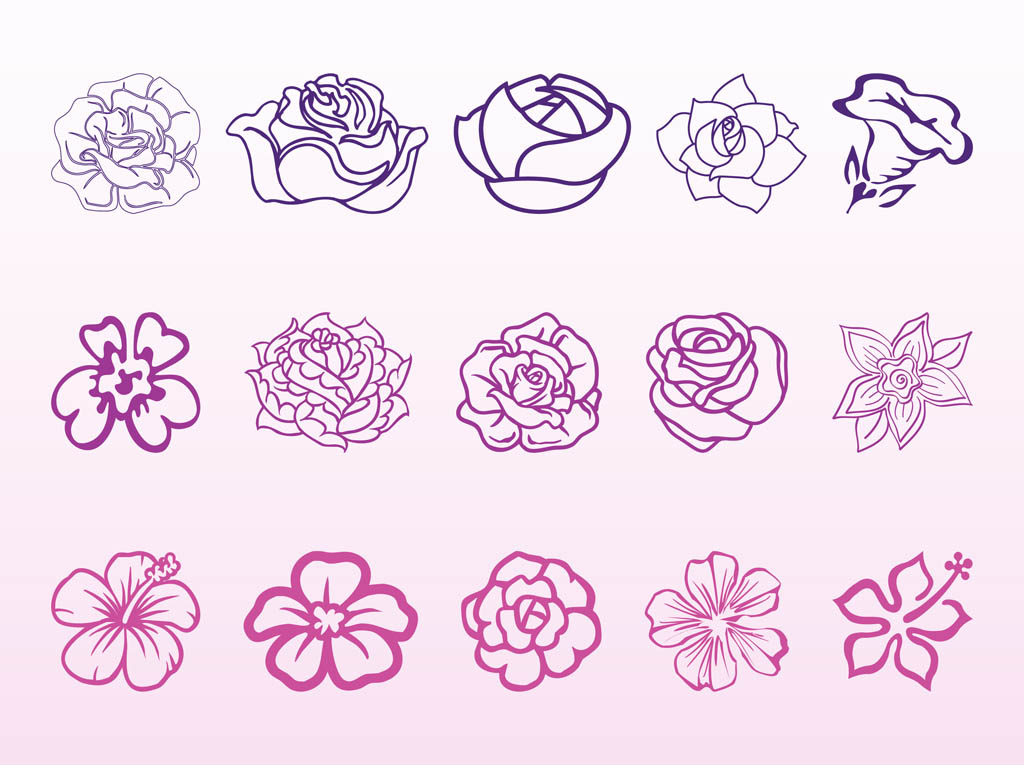 Flower Blossoms Graphics Set