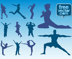 Workout Silhouettes Vector