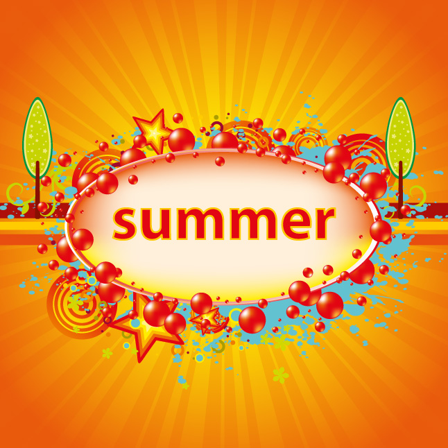Summer Sunburst Background Vector
