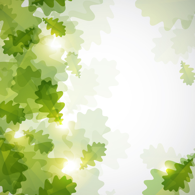 Bokeh Green Leaves Vector Background