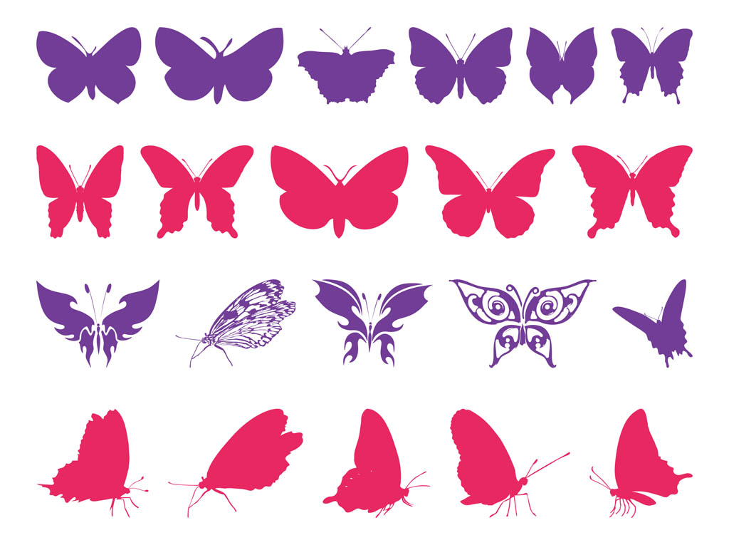 Butterfly Silhouettes Set