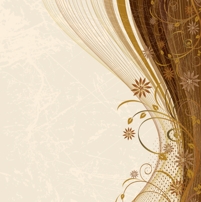 Brown Floral Swirl Background Vector