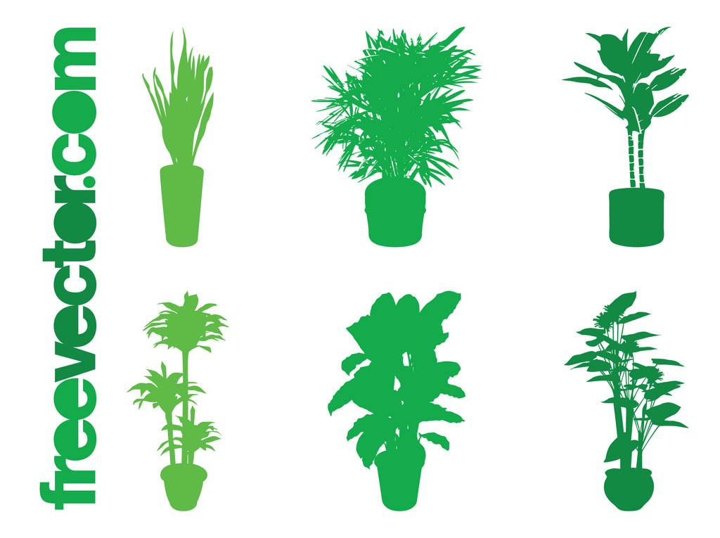 Potted Plant Silhouettes Set