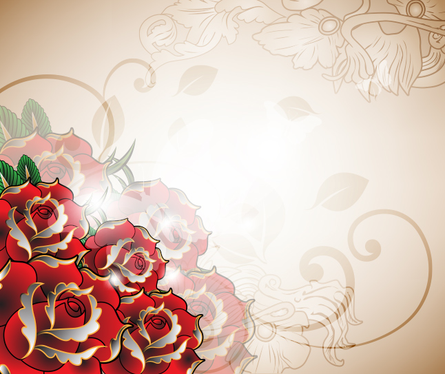 Tattoo Rose Vector Background