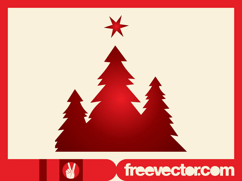 Christmas Trees Silhouettes Clip Art