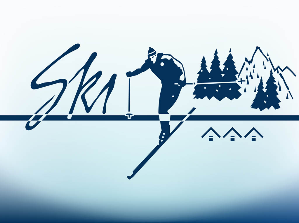 Skier And Mountain