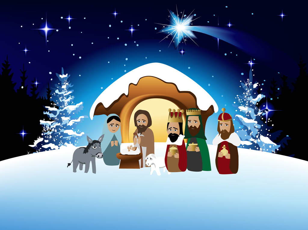 Cartoon Nativity Vector