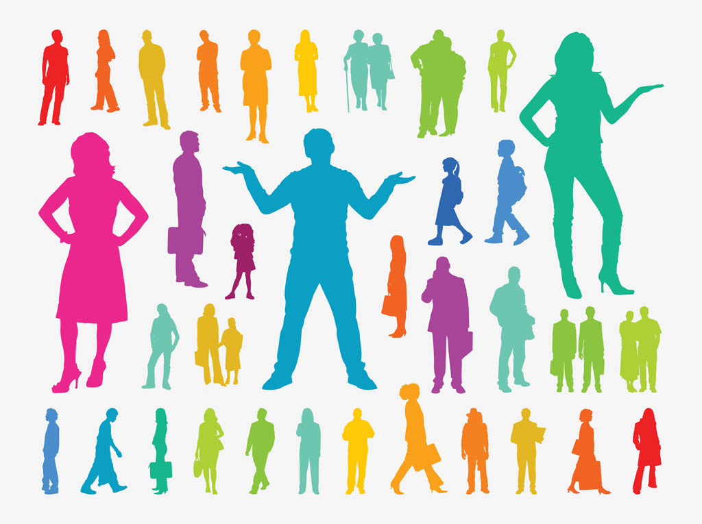 Colorful People Silhouettes