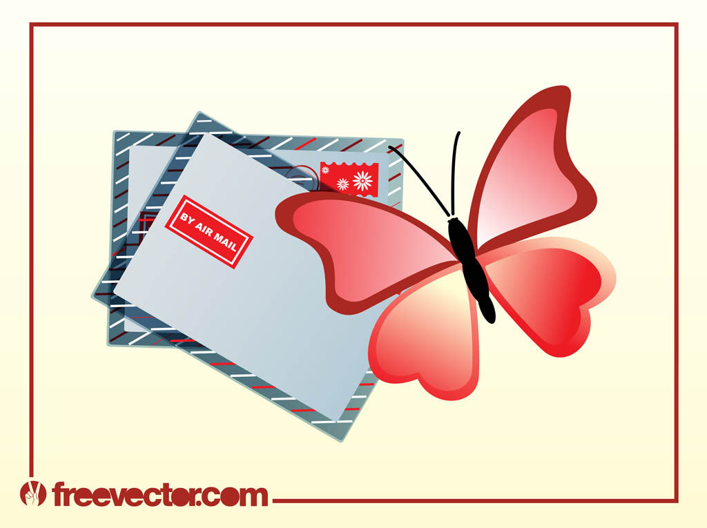 Butterfly Mail Vector