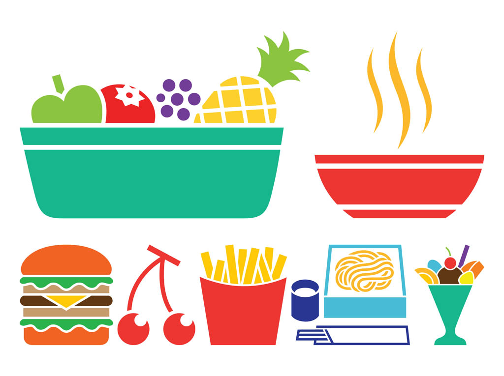 Food Icon Set Vector Art & Graphics | freevector.com