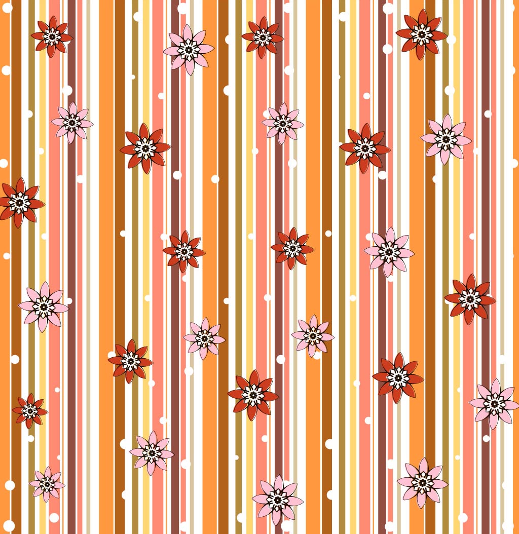 Flowers And Stripes Pattern