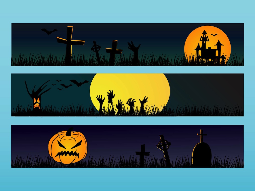 Halloween Banners Vector Art & Graphics