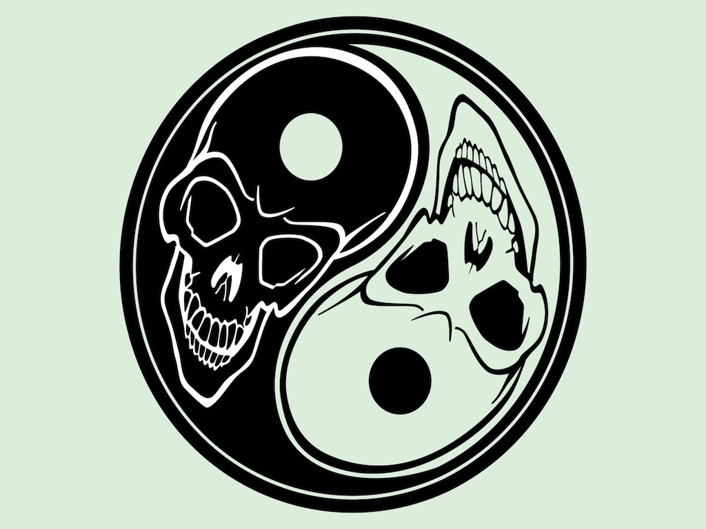 Yin Yang With Skulls