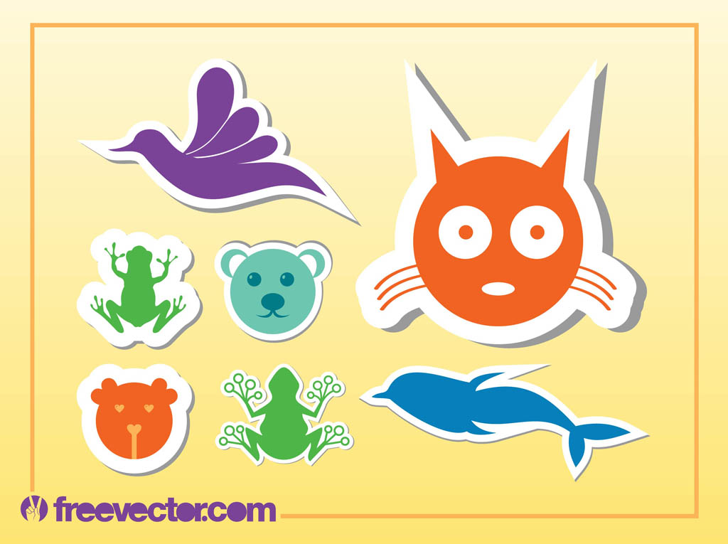 Animal Stickers Vector