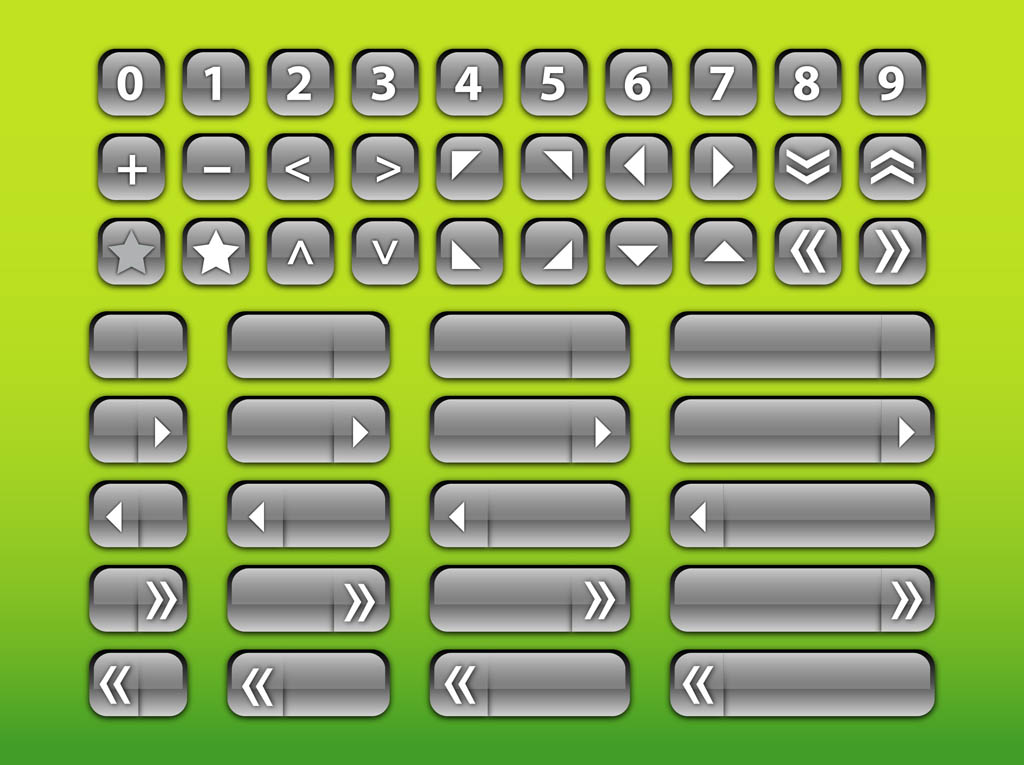 Silver Interface Buttons