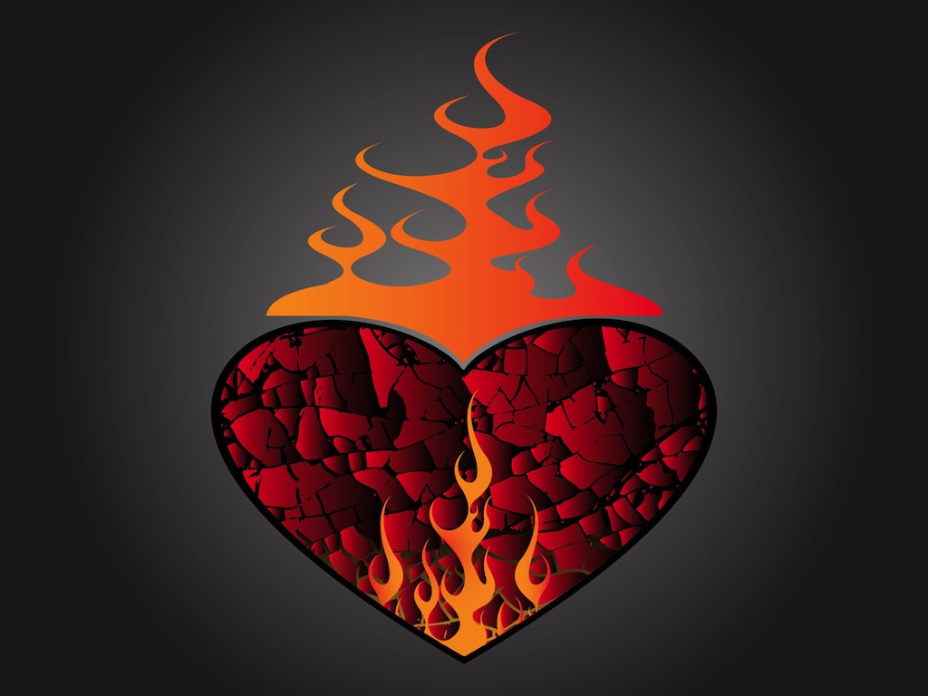 Burning Heart Vector