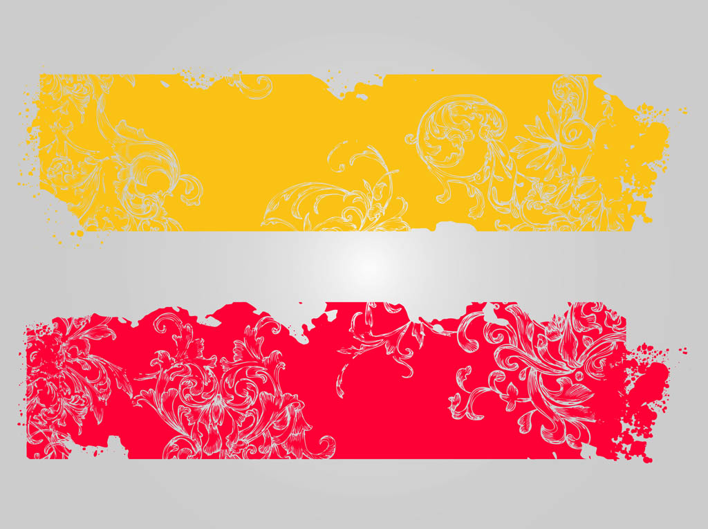 Grunge Floral Banners