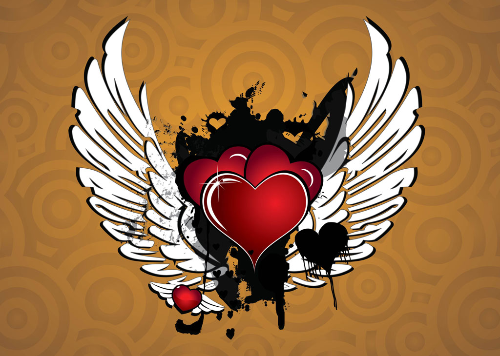 Winged Heart Vector