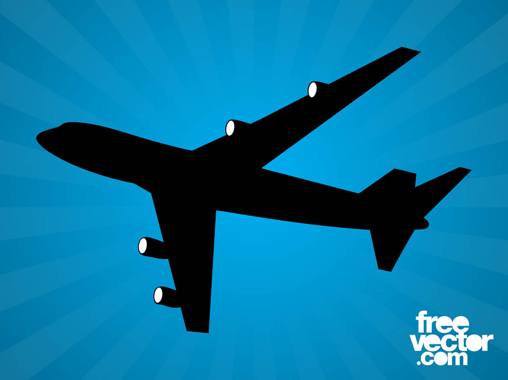 Flying Airplane Silhouette