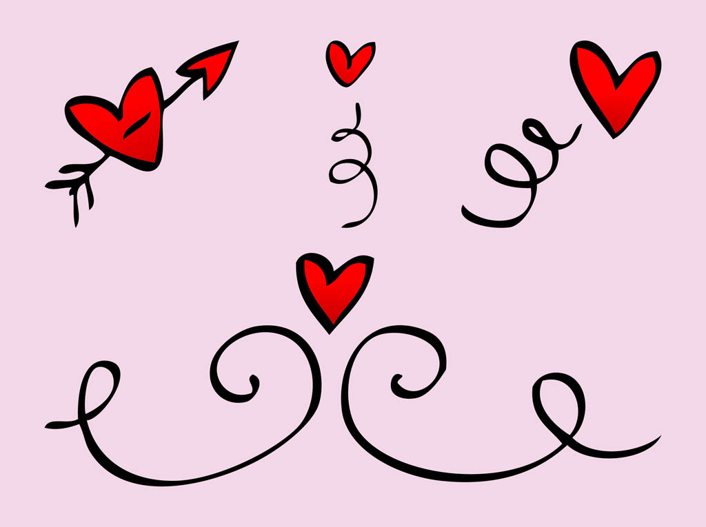Heart Doodles Vector