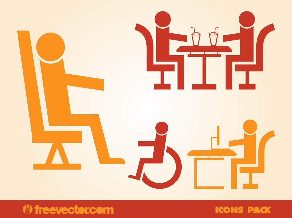 Sitting People Icons