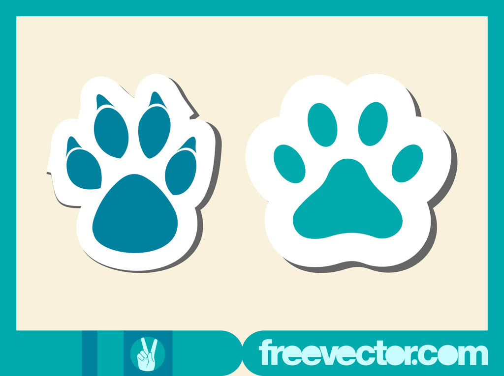 Paw Stickers Vector