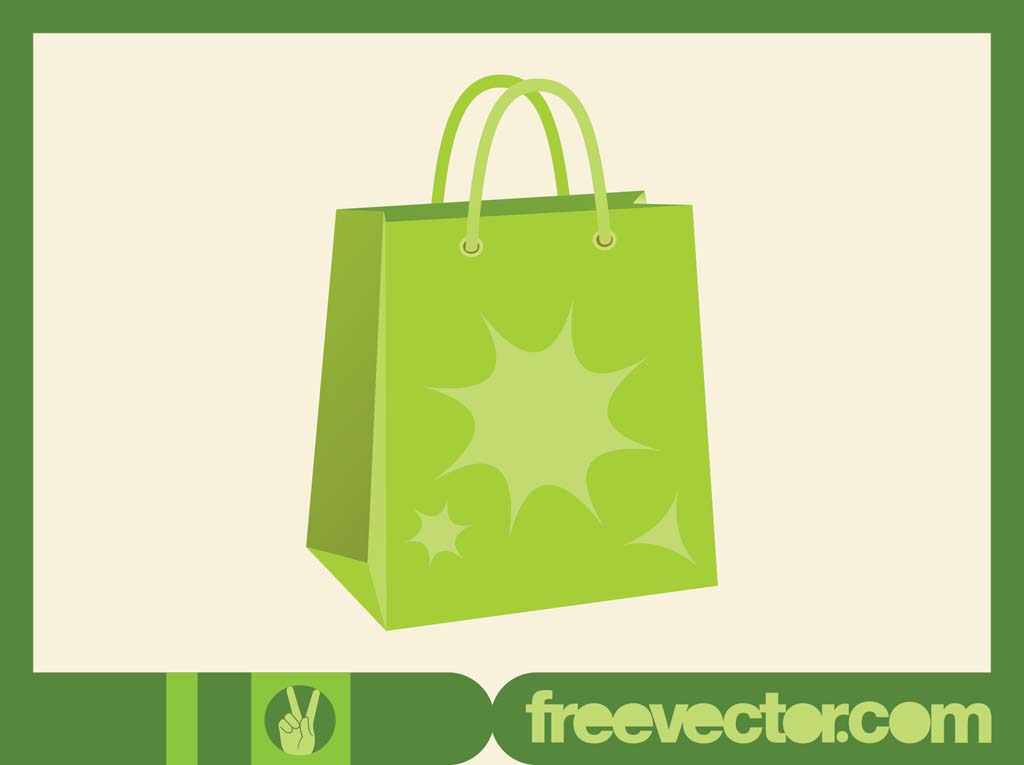 Green Shopping Bag Vector
