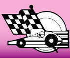 Car Race And Flag