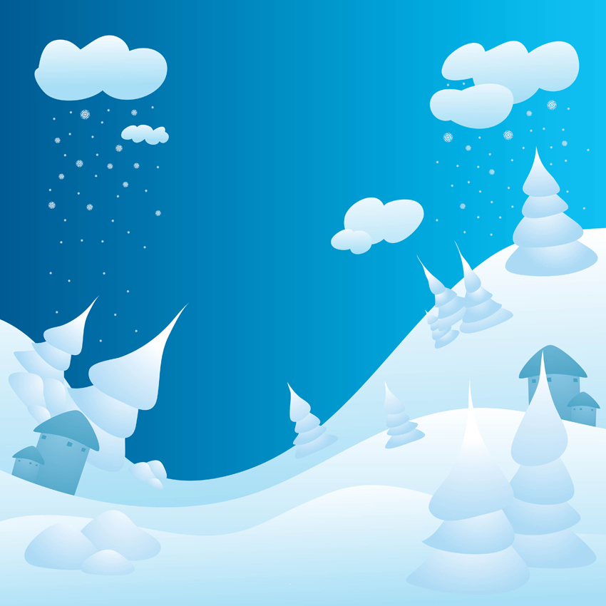 Snowy Winter Landscape Vector Art And Graphics