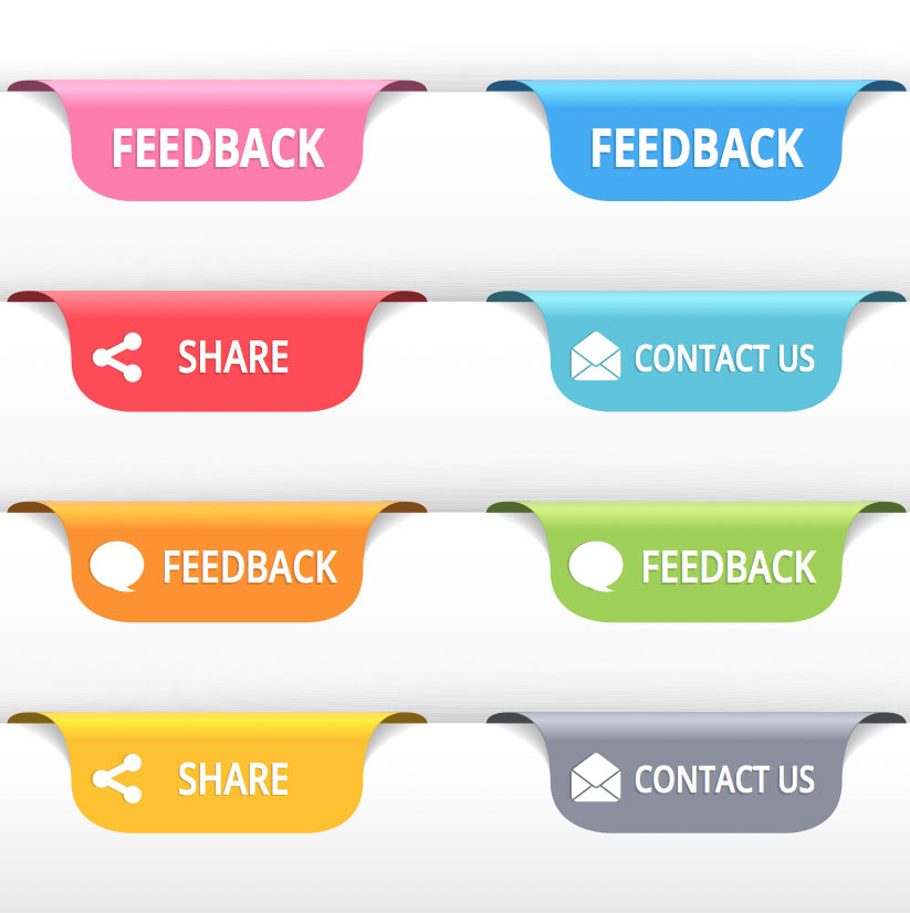 Colorful Free Vector Feedback Tags