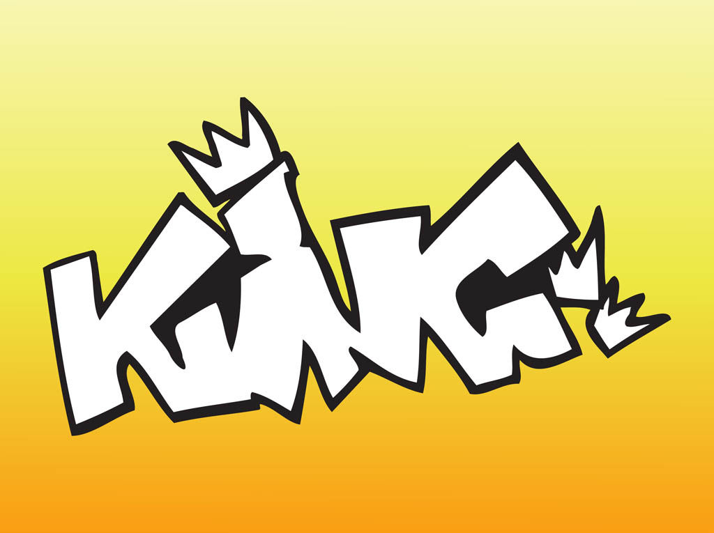 King Graffiti Piece Vector Art & Graphics