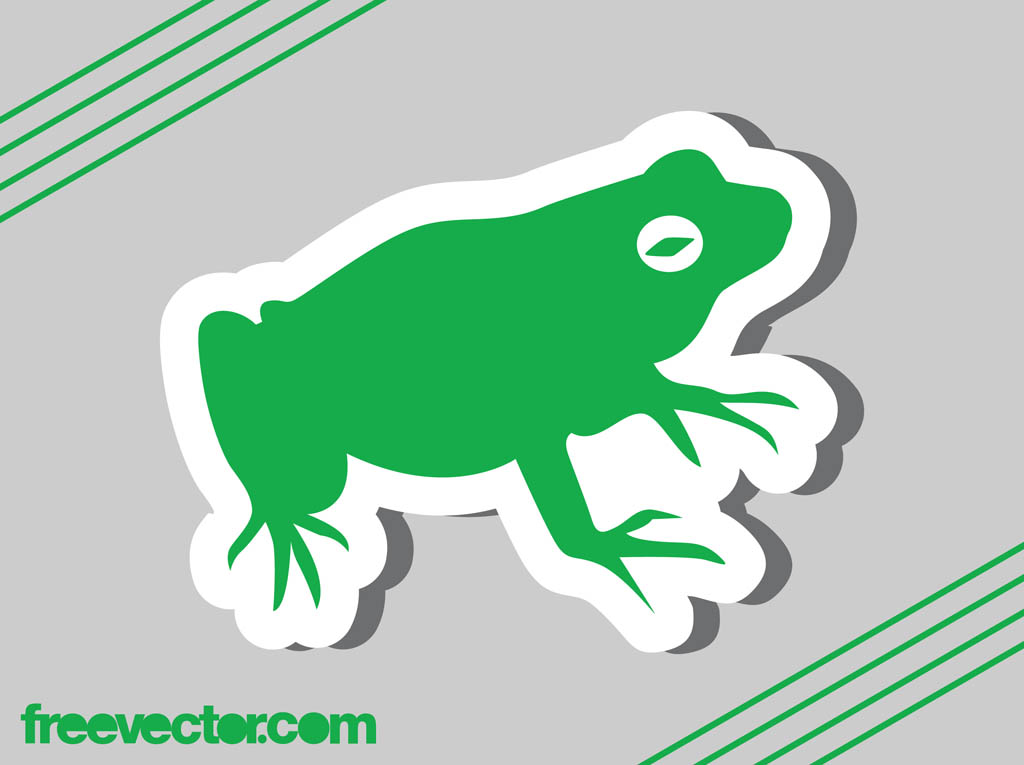 Frog Sticker Vector Graphic