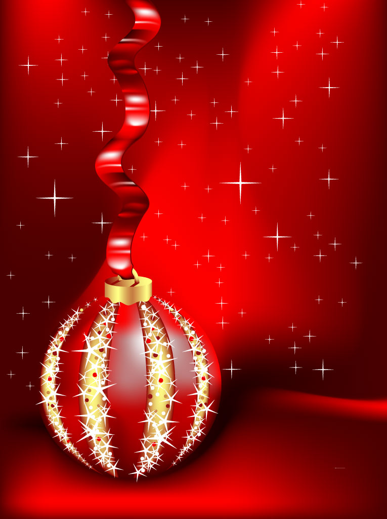 Red Christmas Ornament Background