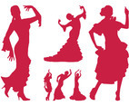 Flamenco Dancer Silhouettes