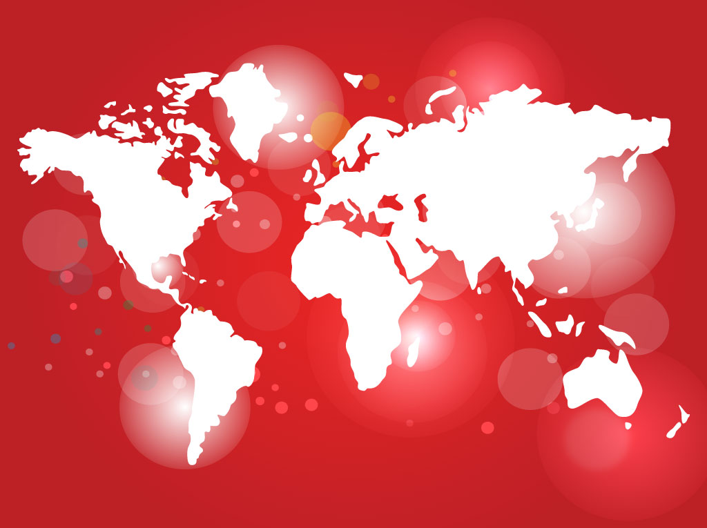 Red World Map Vector