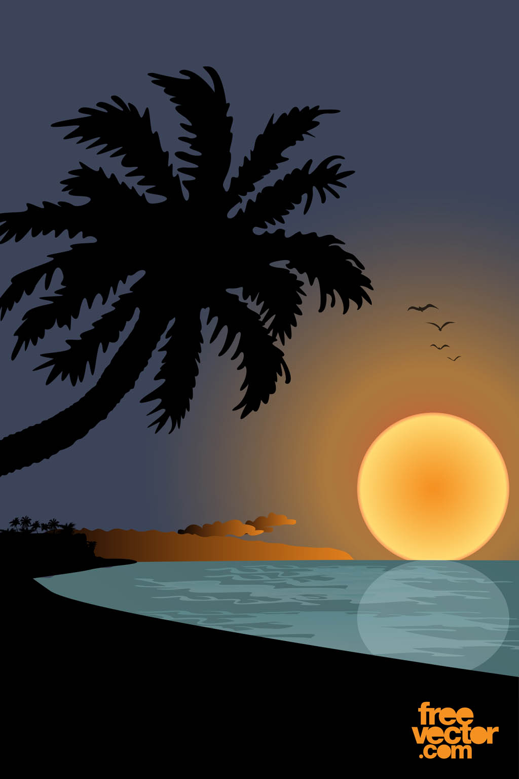 Sunset On Beach Graphics