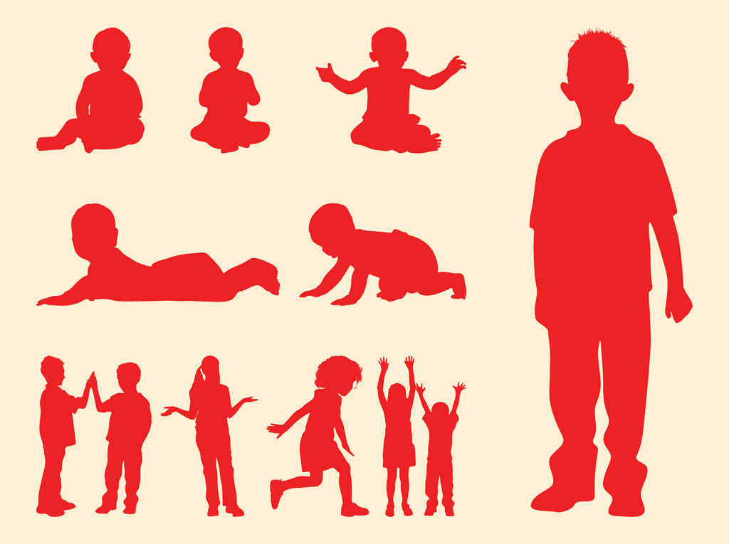 Kids And Babies Silhouettes