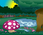 Mushroom Forest Vector