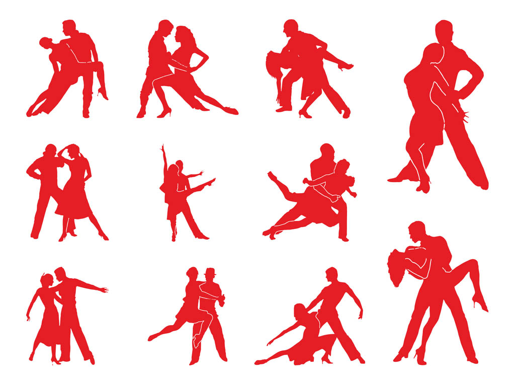 Tango Couples Silhouettes Vector Art And Graphics