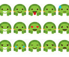 Cartoon Turtles Emoticon Vectors