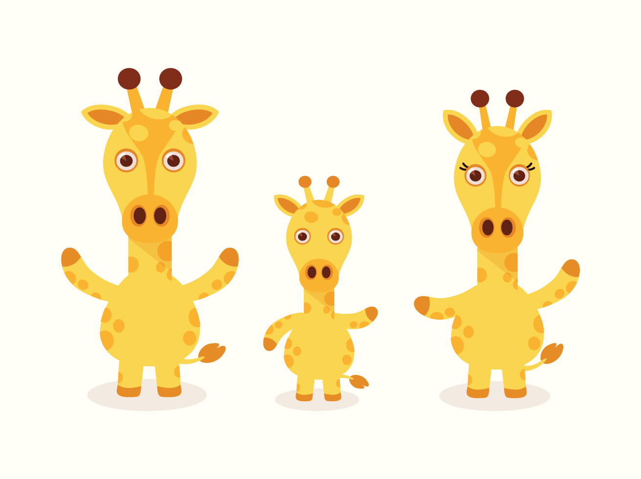 Free Vector Cartoon Giraffe Set