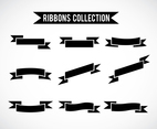 Black Ribbons Set Vector