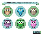 Cartoon Owl Free Vector Pack Vol. 2