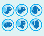 Twitter Bird Icons Vector