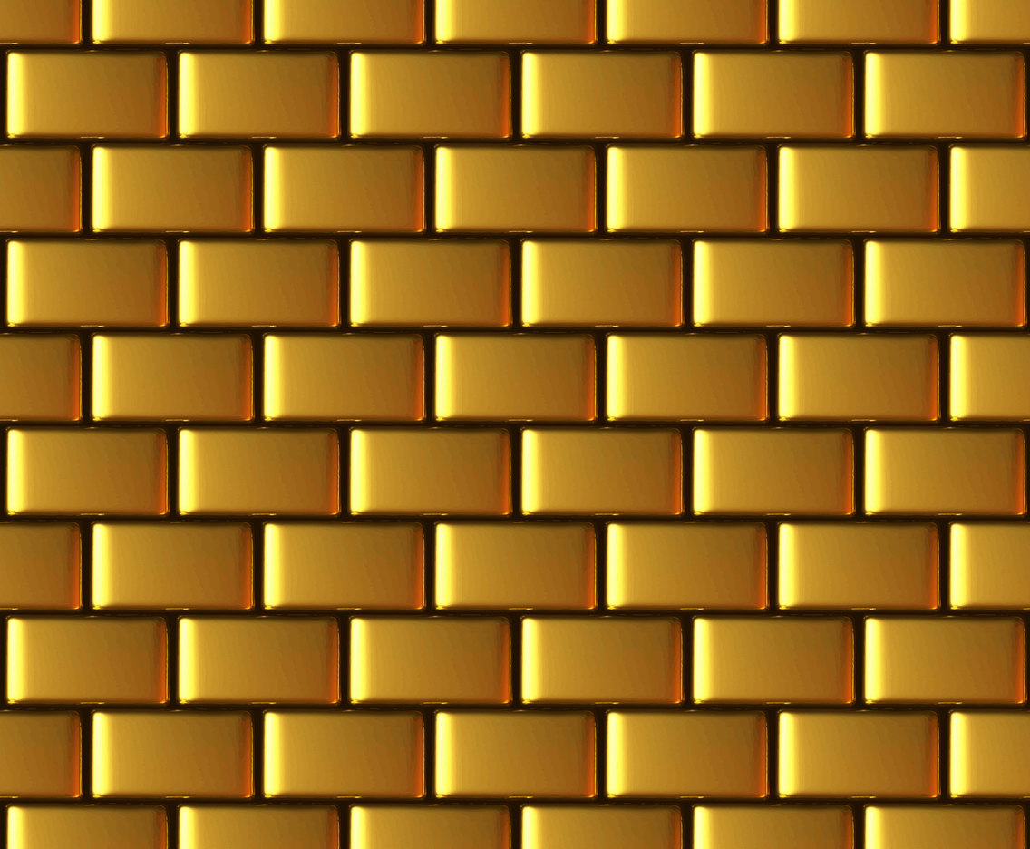 Golden Brick Wall Vector Background