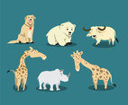 Cartoon Animals Collections Vector