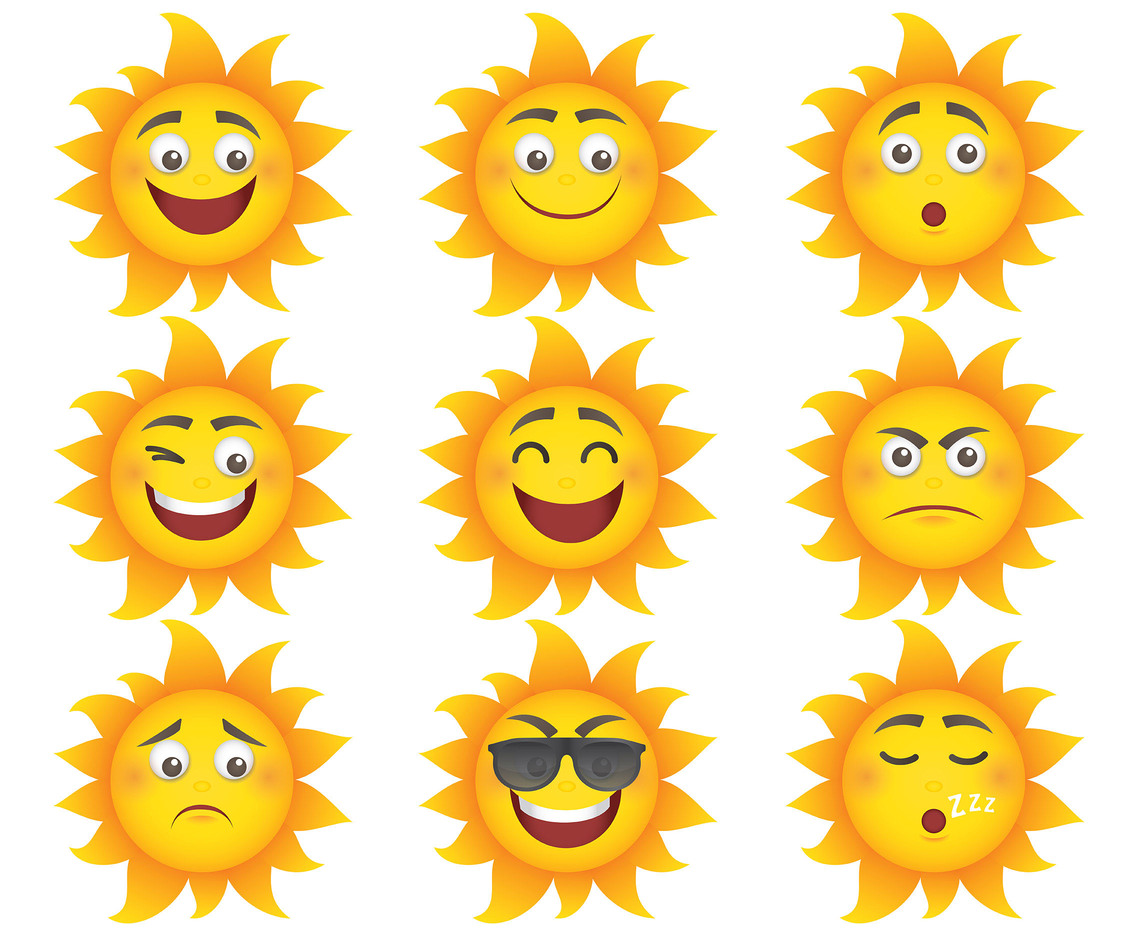 Free Cartoon Sun Icons Vector