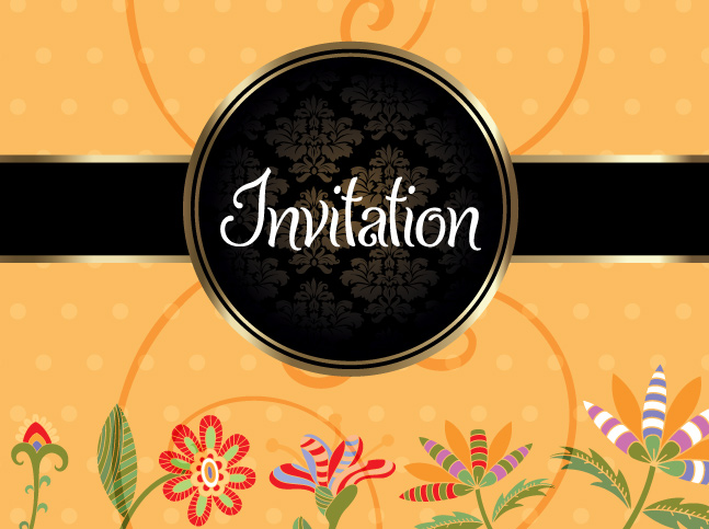 Floral Invitation Vector Background