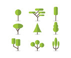 Set Of Tree Vector Icons
